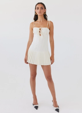 Love Seeker Corset Mini Dress - Ivory Love Seeker Corset Mini Dress - Ivory
