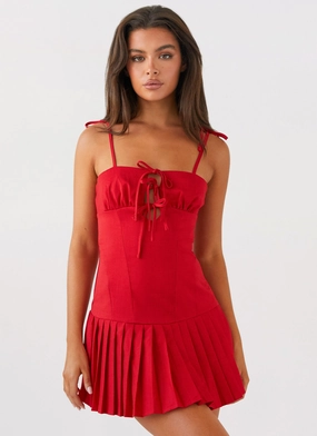 Love Seeker Corset Mini Dress - Red Love Seeker Corset Mini Dress - Red