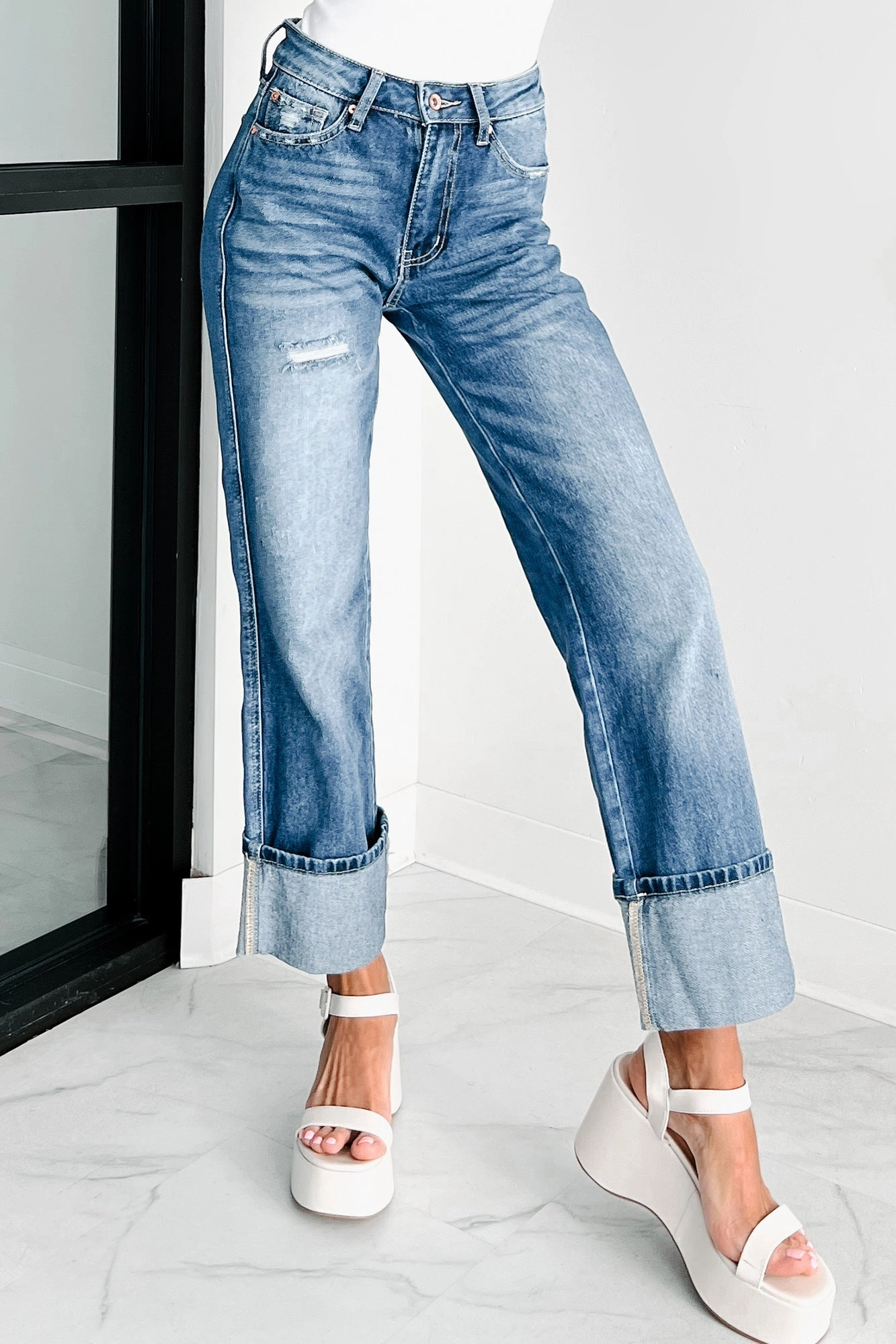 Lovett Special A High Rise Dad Jeans With Cuff (Medium)