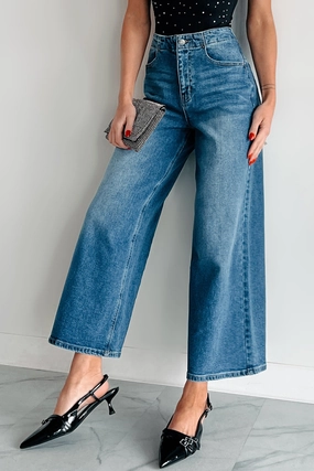 Lowell High Rise Wide Leg Cello Crop Jeans (Medium) Lowell High Rise Wide Leg Cello Crop Jeans (Medium)
