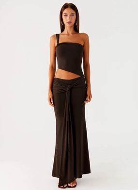 Luara Cut Out Maxi Dress - Chocolate Luara Cut Out Maxi Dress - Chocolate