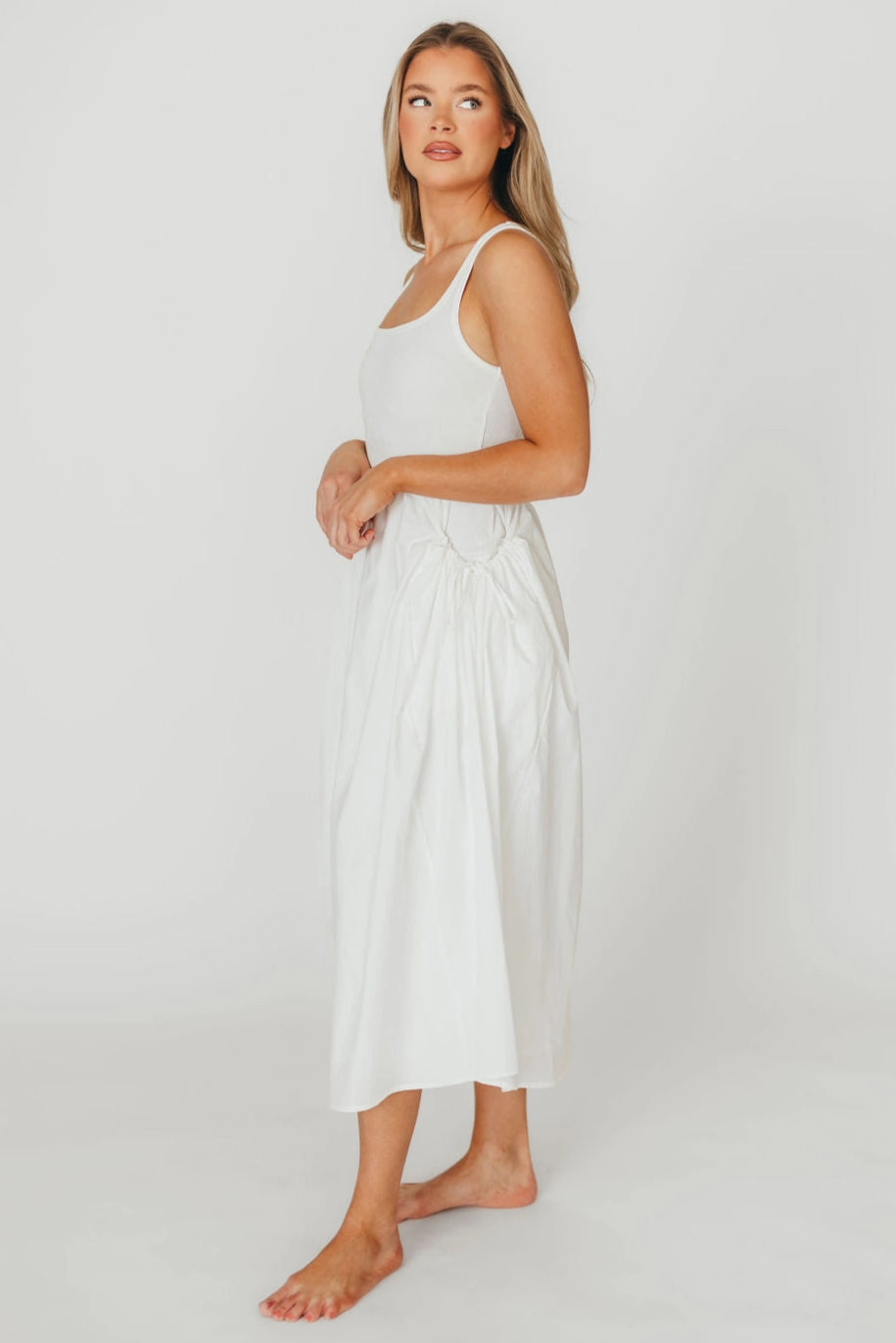Lucca Midi Dress in Off-White *Final-Sale*