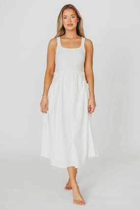 Lucca Midi Dress in Off-White *Final-Sale* Lucca Midi Dress in Off-White *Final-Sale*