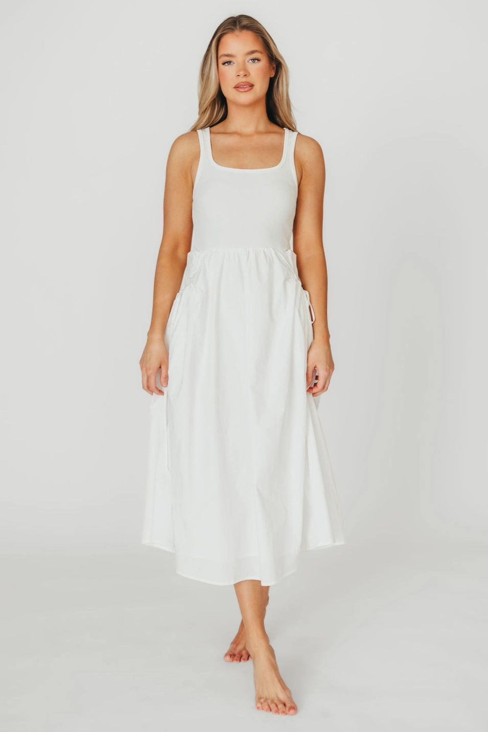 Lucca Midi Dress in Off-White *Final-Sale*