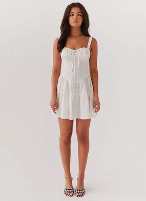Lucie Linen Mini Dress - Ivory Lucie Linen Mini Dress - Ivory