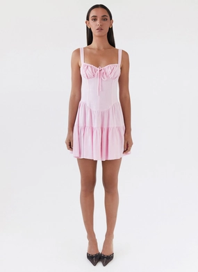Lucie Linen Mini Dress - Pink Lucie Linen Mini Dress - Pink