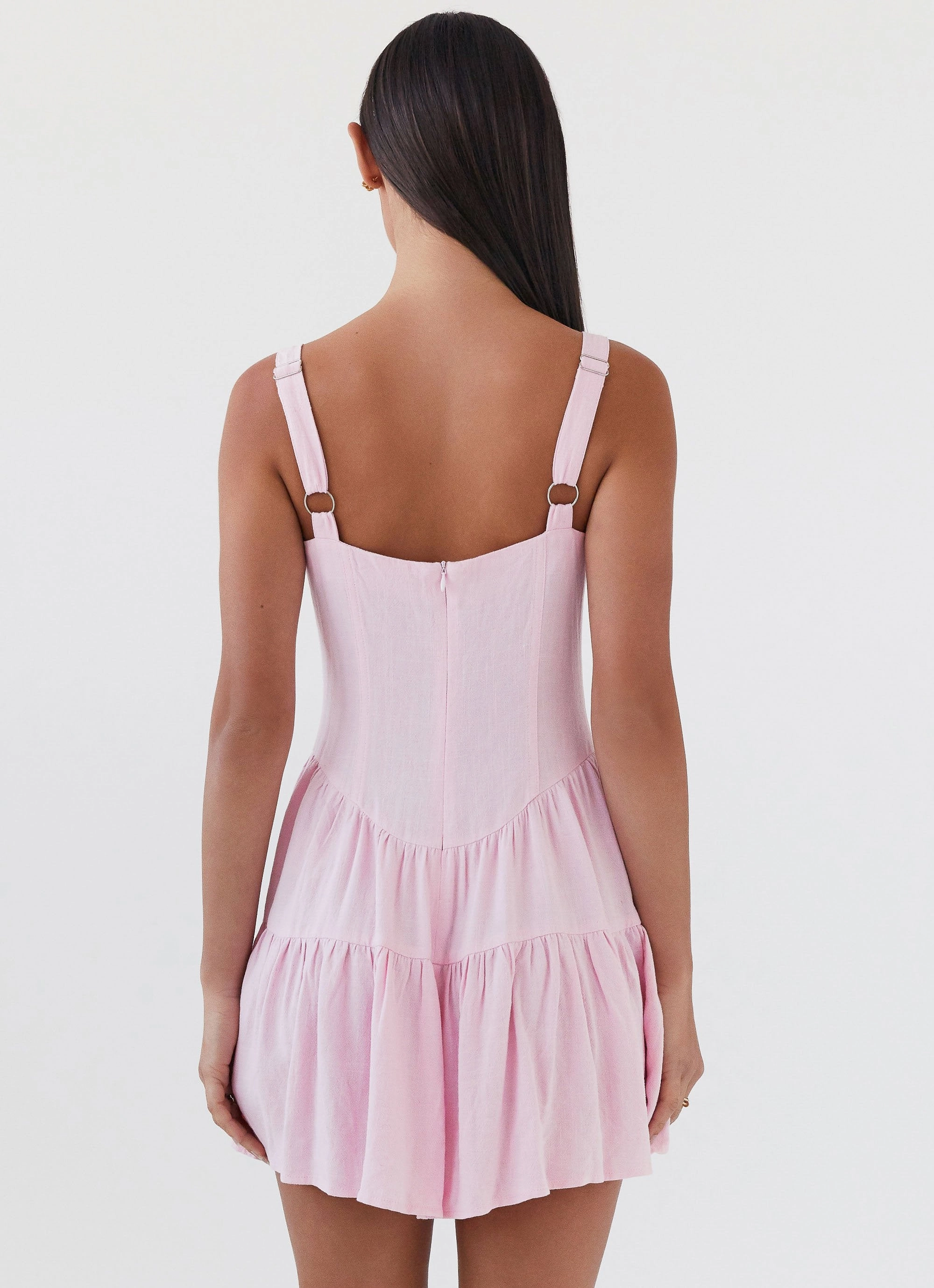 Lucie Linen Mini Dress - Pink