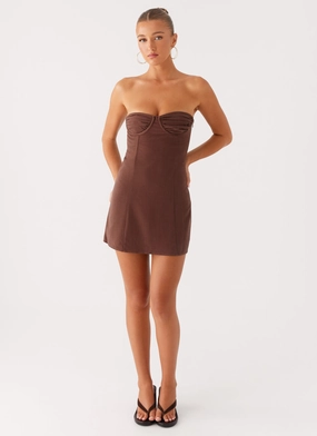 Ludo Mini Dress - Chocolate Ludo Mini Dress - Chocolate
