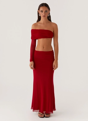 Luella One Shoulder Top - Red Luella One Shoulder Top - Red