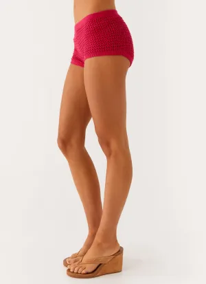 Lukella Crochet Mini Short - Hot Pink Lukella Crochet Mini Short - Hot Pink