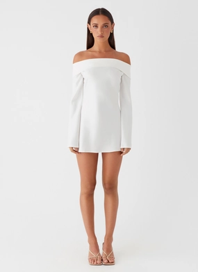 Lumina Long Sleeve Mini Dress - White Lumina Long Sleeve Mini Dress - White