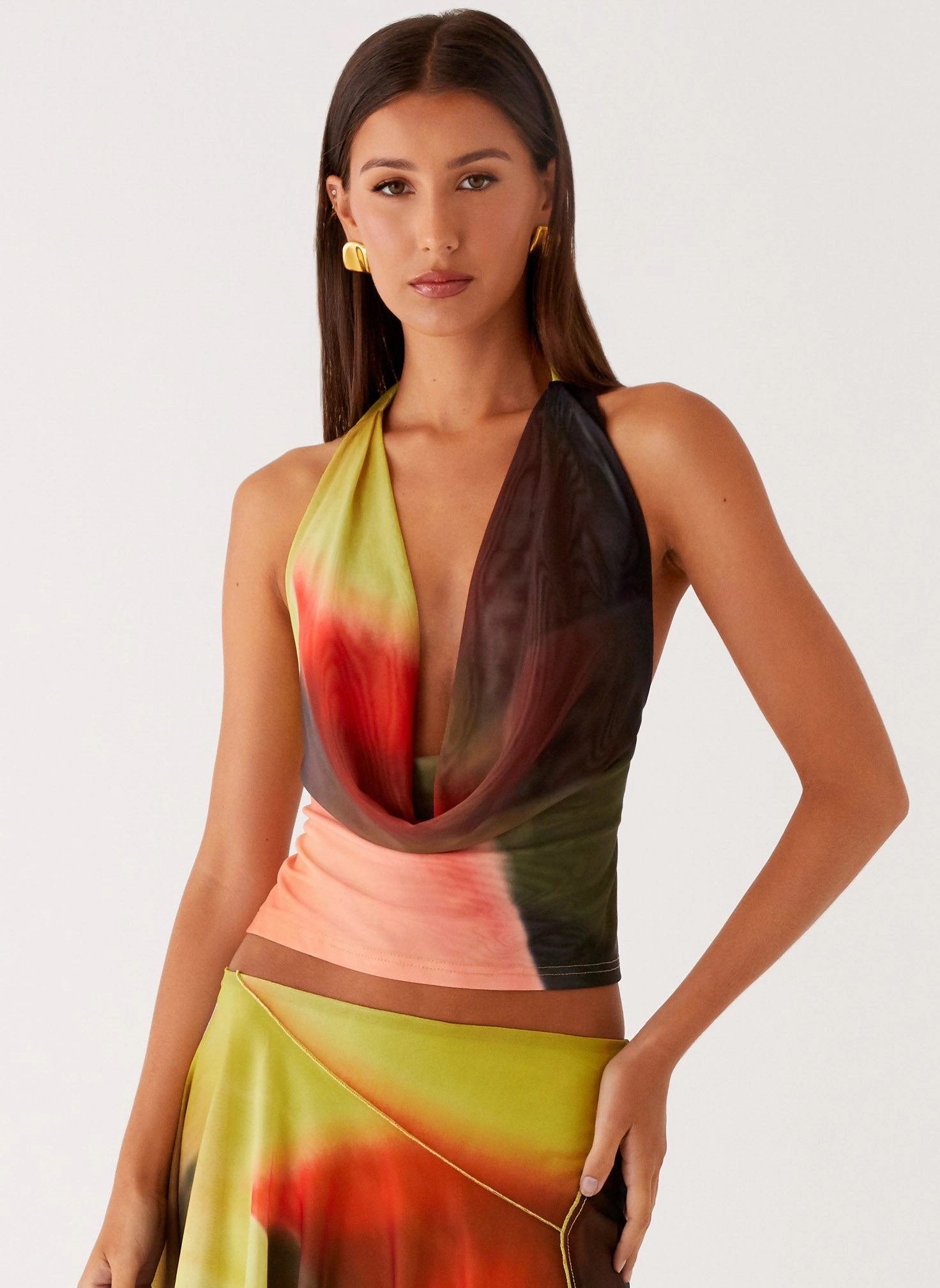 Lustra Cowl Top - Moody Floral