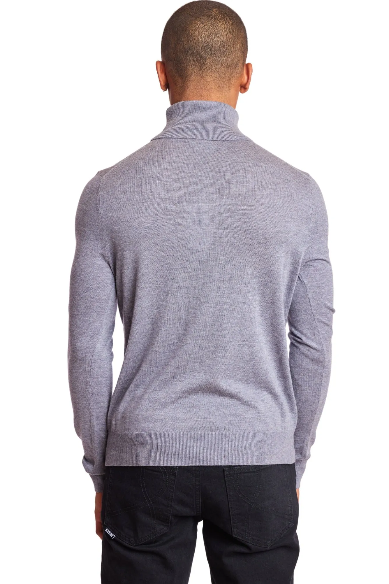 Luxe Fine Gauge Turtleneck - Heather Grey