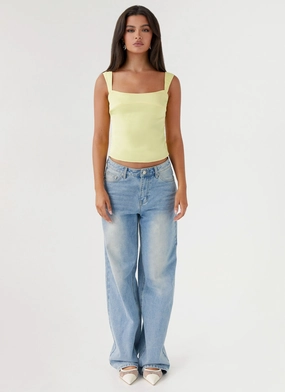 Lylah Satin Top - Yellow Lylah Satin Top - Yellow