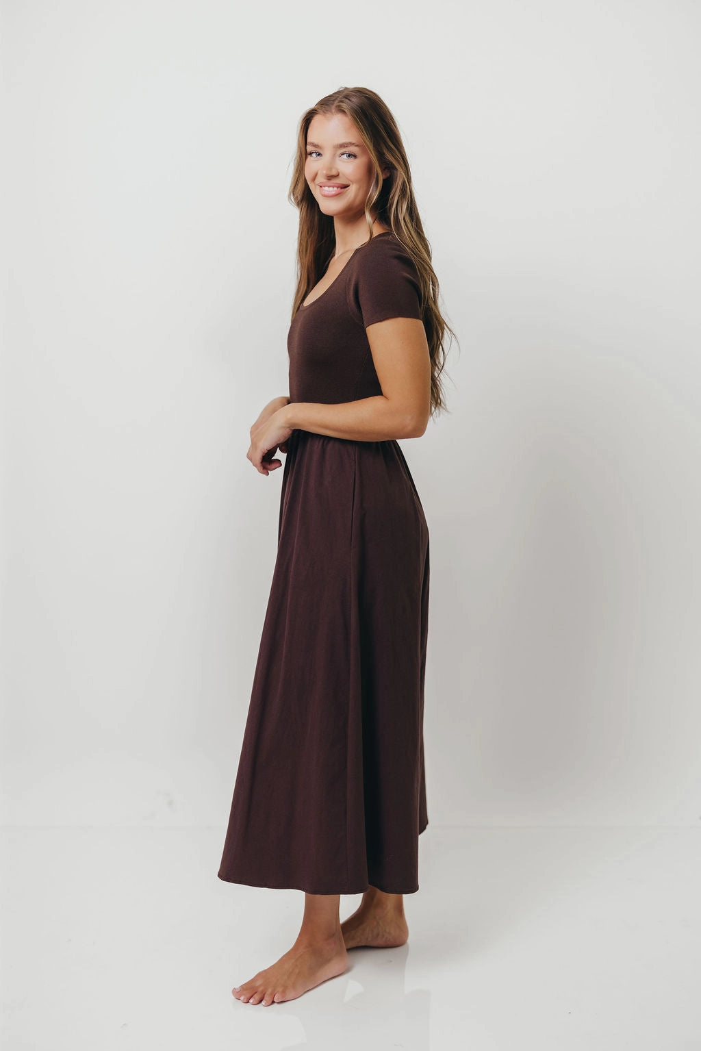 Lynette Maxi Dress in Brown