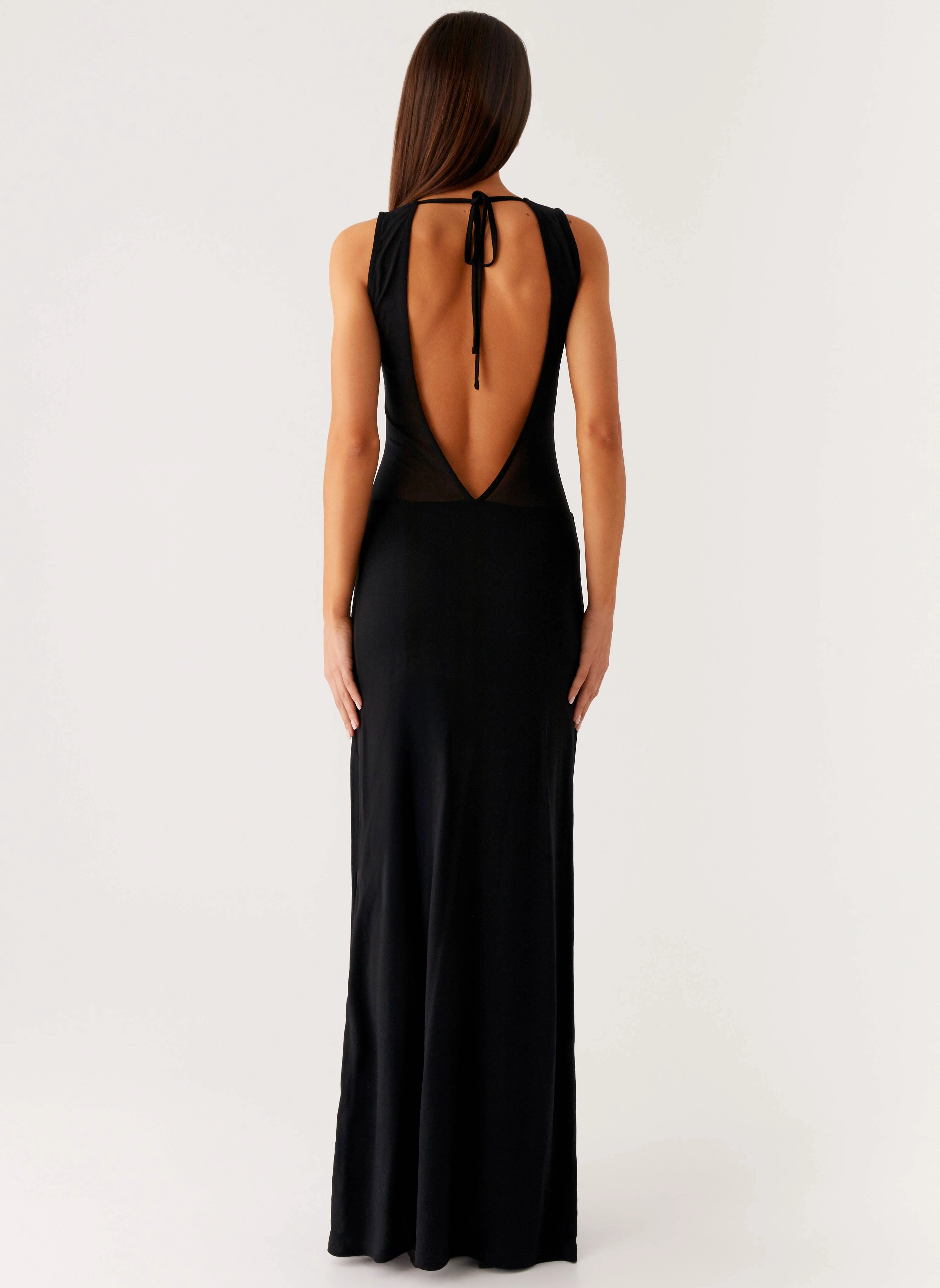 Lyria Mesh Maxi Dress - Black