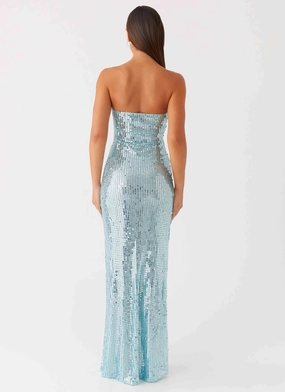 Lyric Sequin Maxi Dress - Turquoise Lyric Sequin Maxi Dress - Turquoise