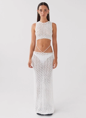 Mabel Bay Crochet Maxi Skirt - White Mabel Bay Crochet Maxi Skirt - White