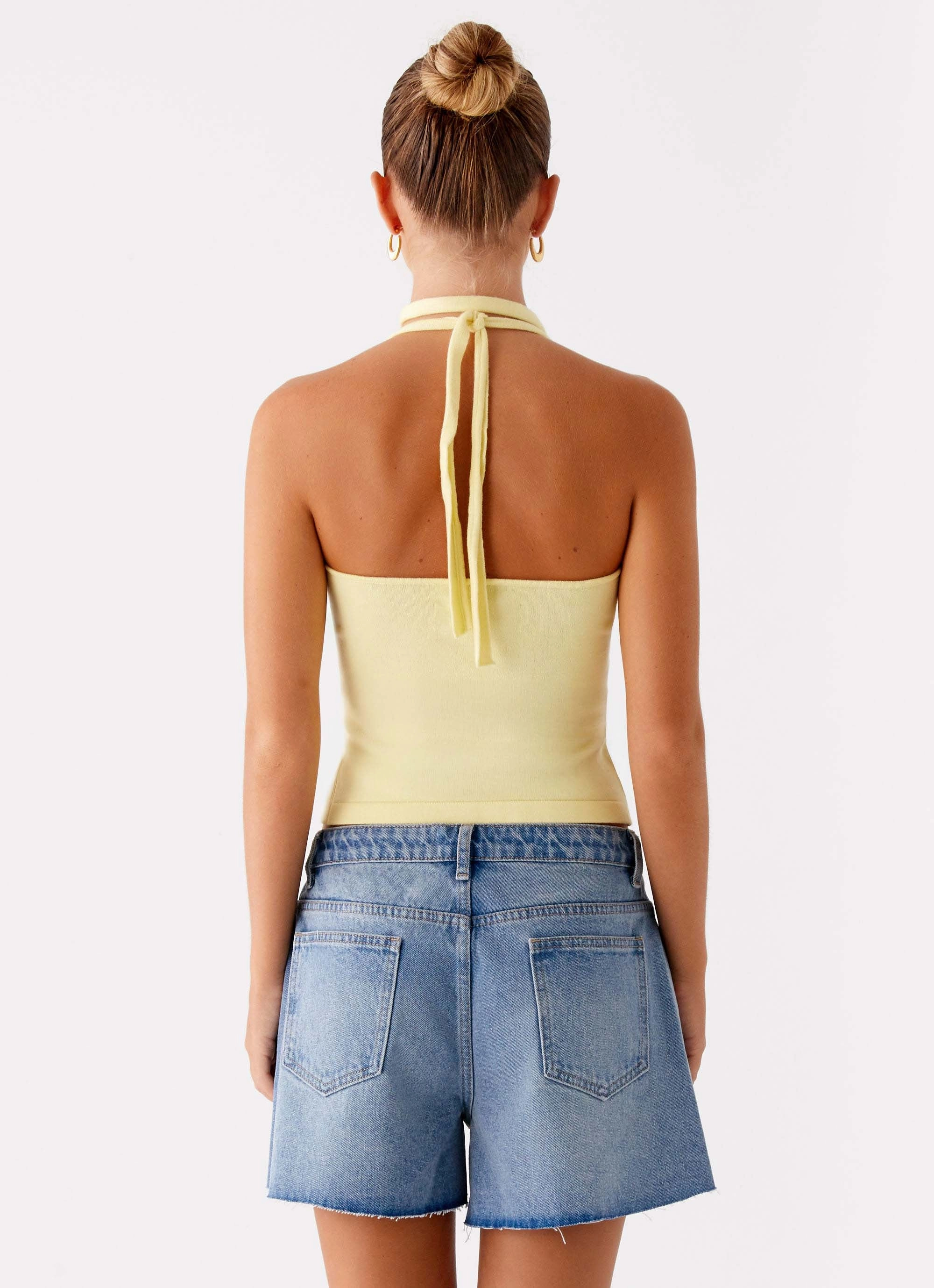 Madden Knit Scarf Top - Yellow