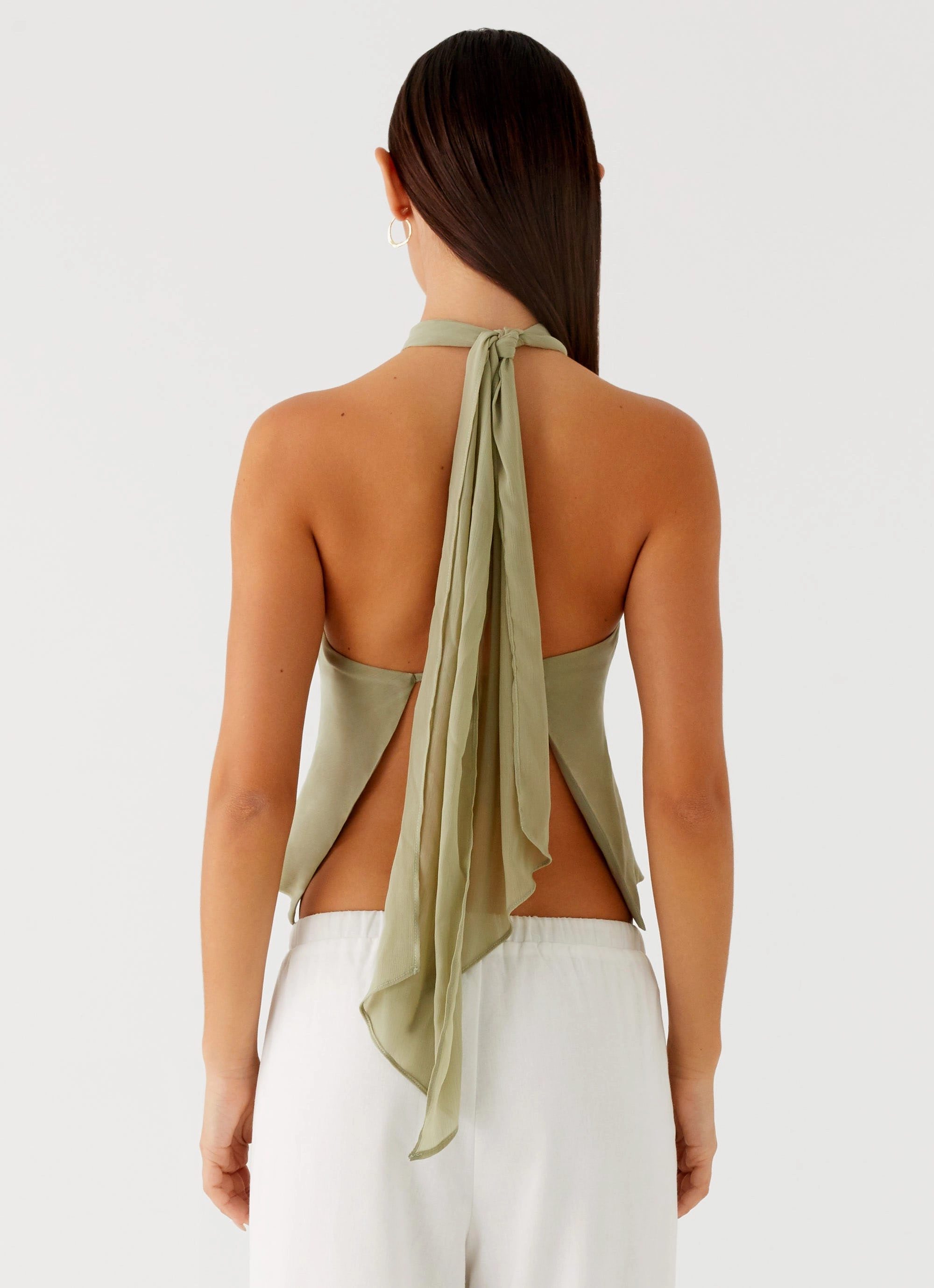 Maddox Scarf Top - Sage