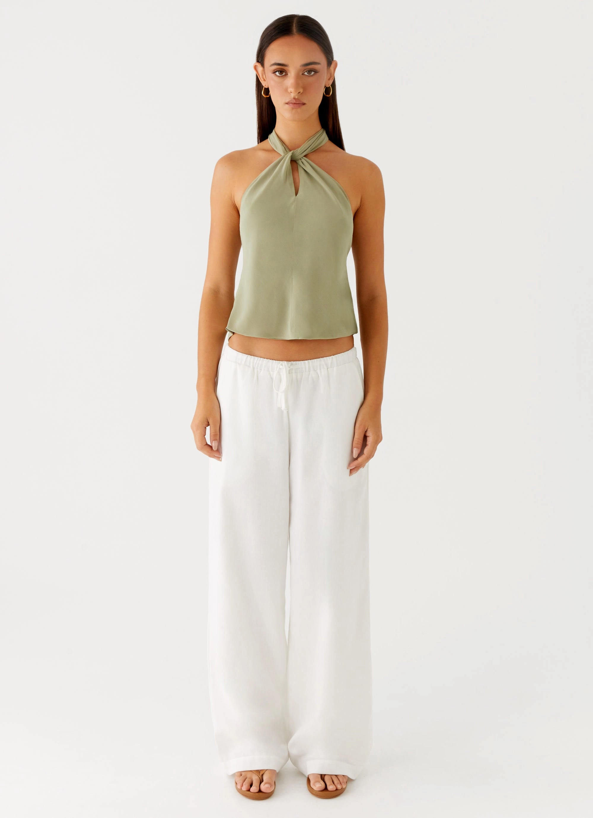 Maddox Scarf Top - Sage