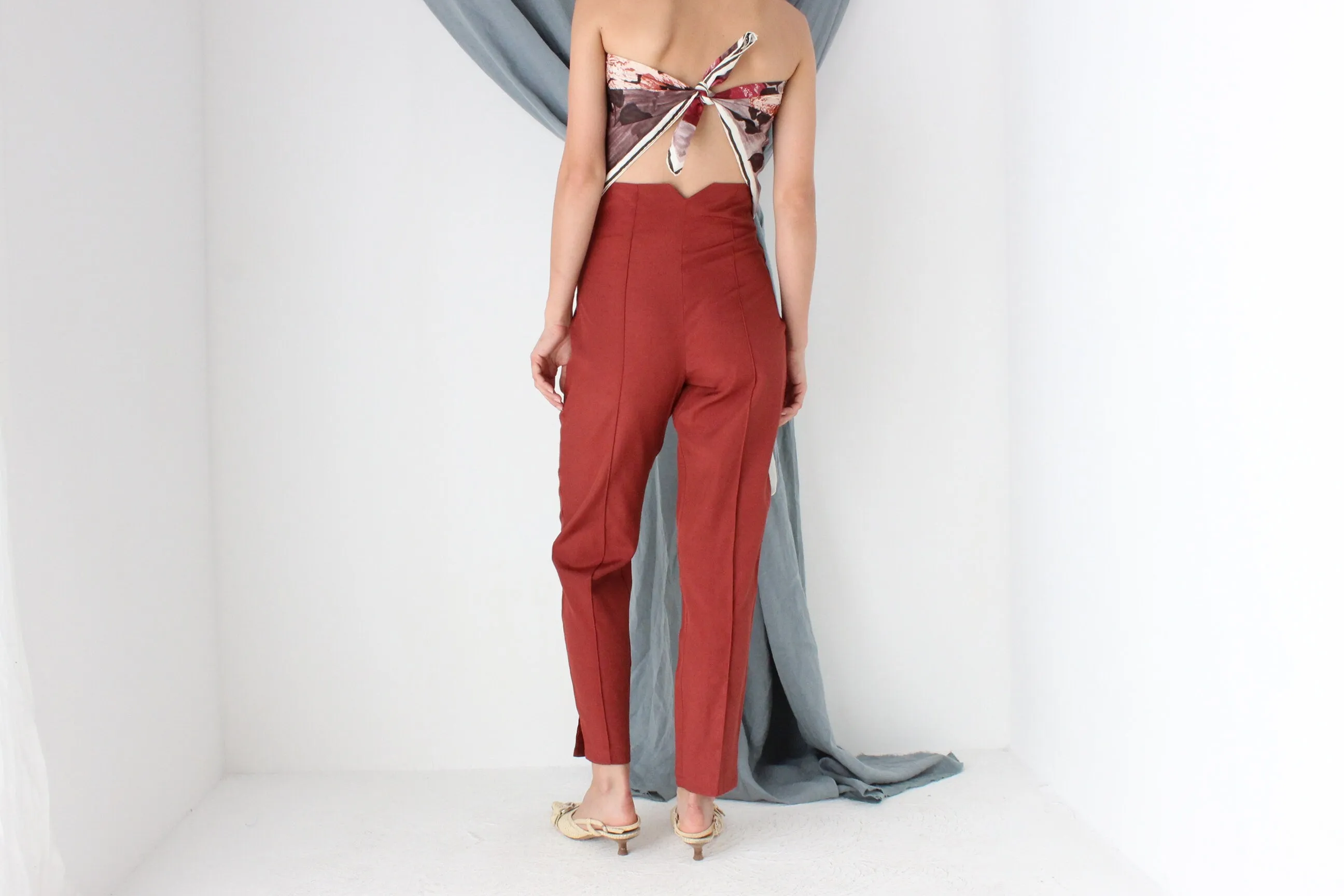MADE IN ITALY 80s Super High Waist Cigarette Pants