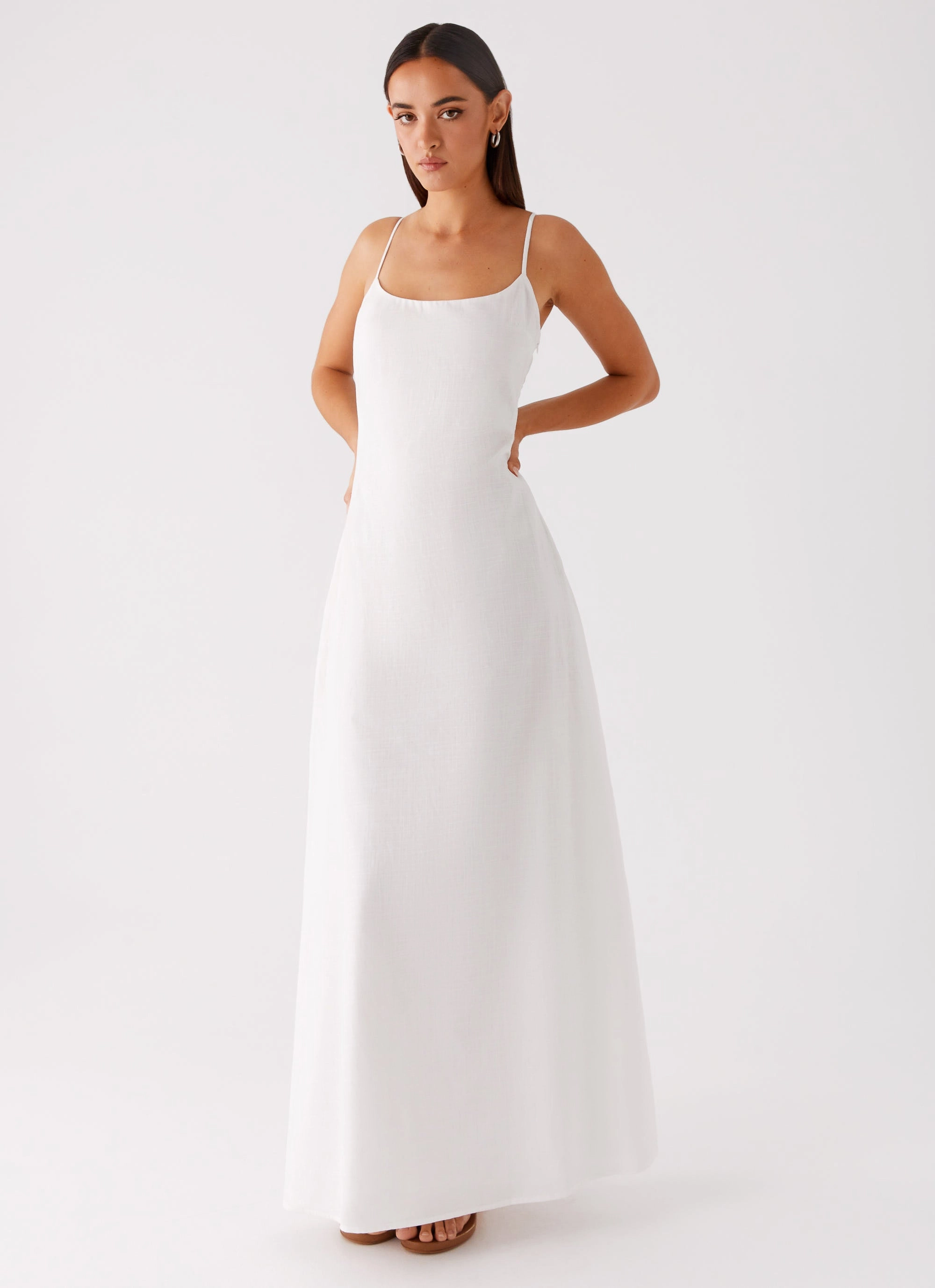 Madeleine Scoop Neck Maxi Dress - Off White