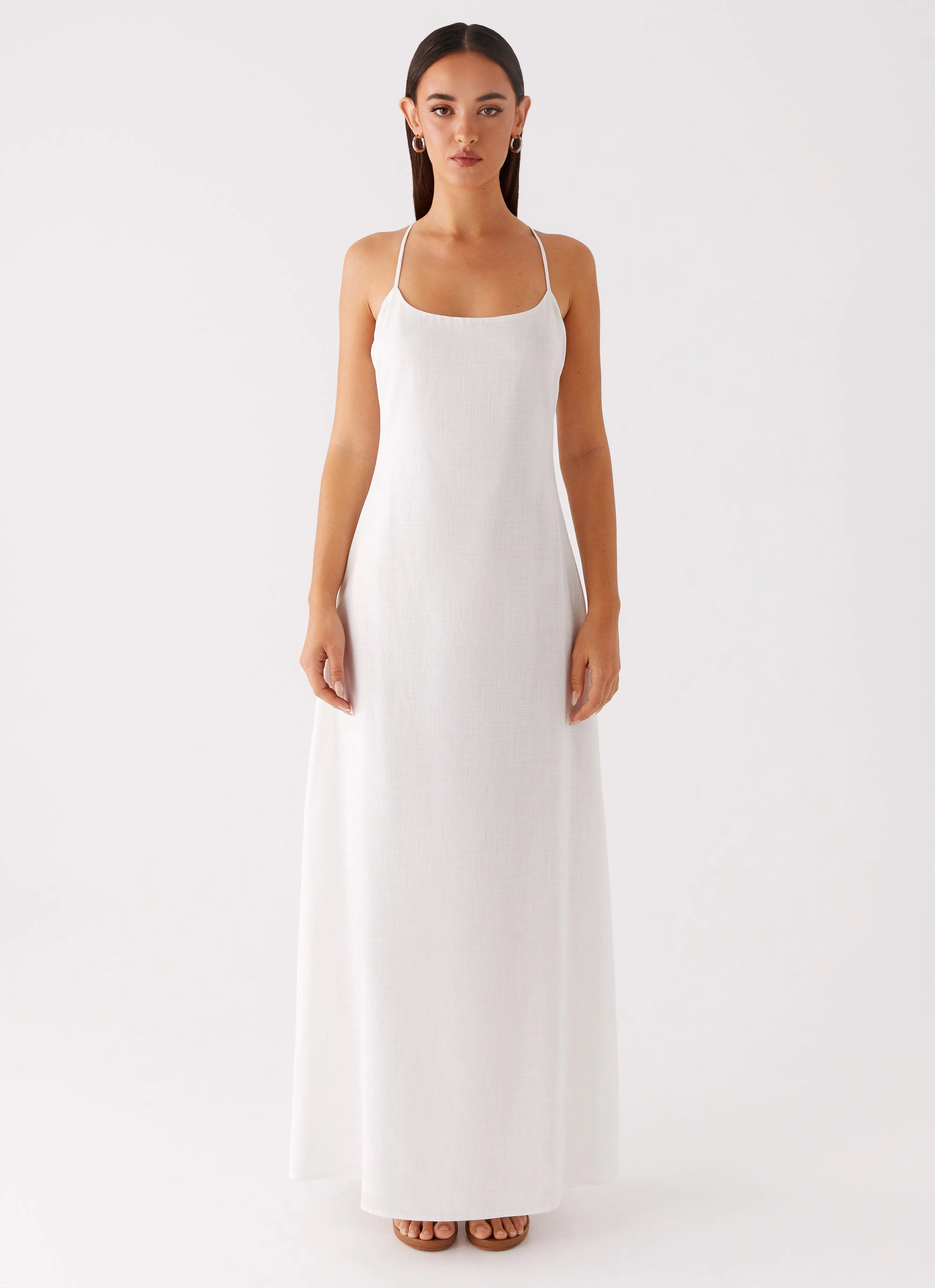 Madeleine Scoop Neck Maxi Dress - Off White