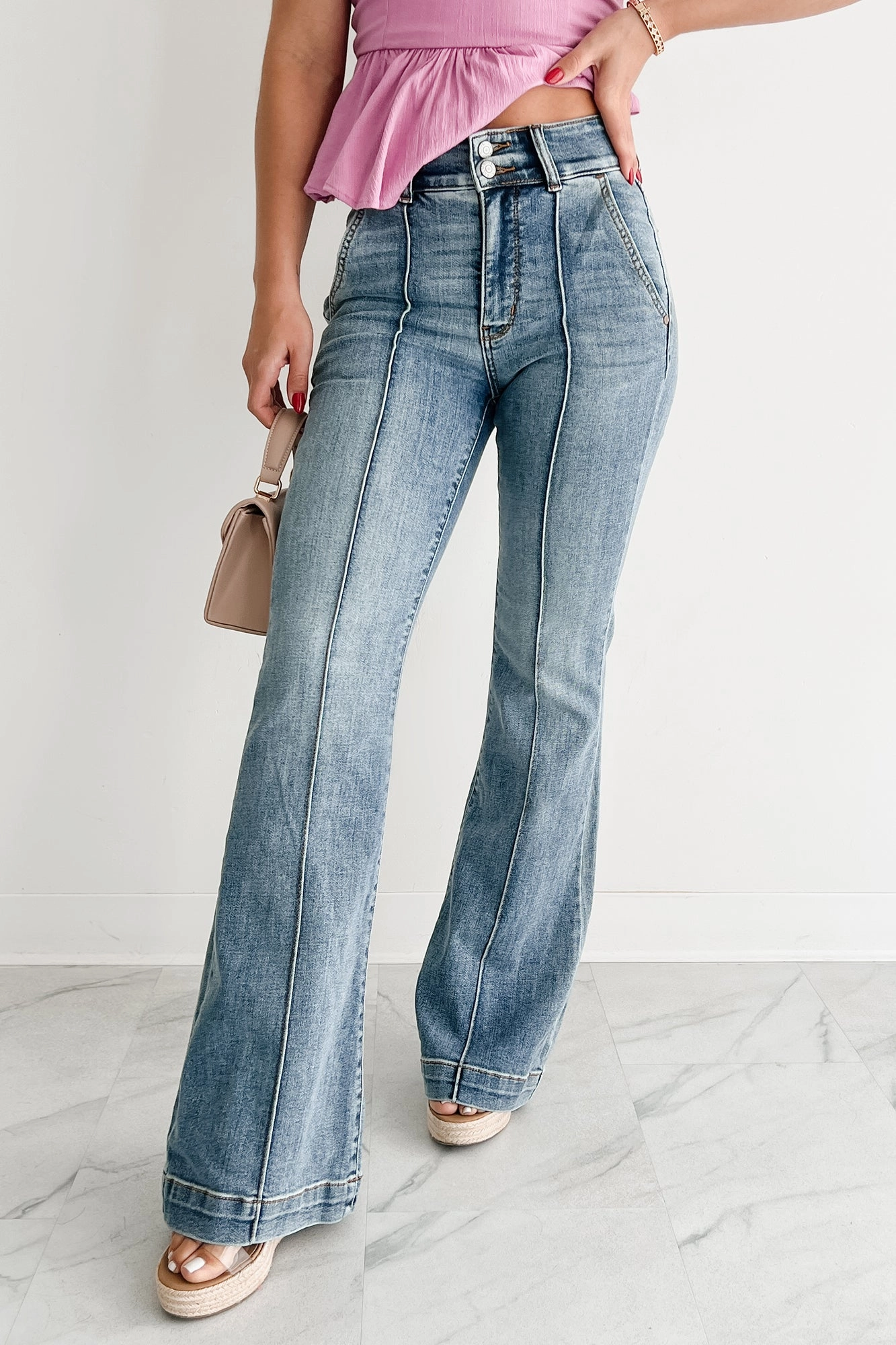 Mae High Rise Judy Blue Flare Jeans (Medium)