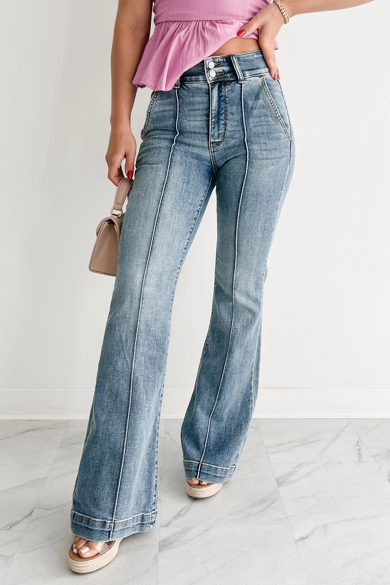 Mae High Rise Judy Blue Flare Jeans (Medium)