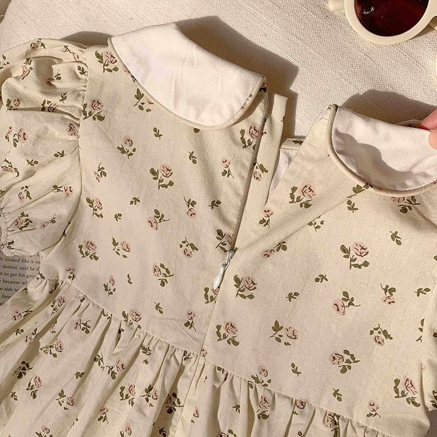 Magic Park 1-7Y Baby Girl Peter Pan Collar Dress Toddler Summer Dresses Kid A-line Skirt Girls Holidays Outfits