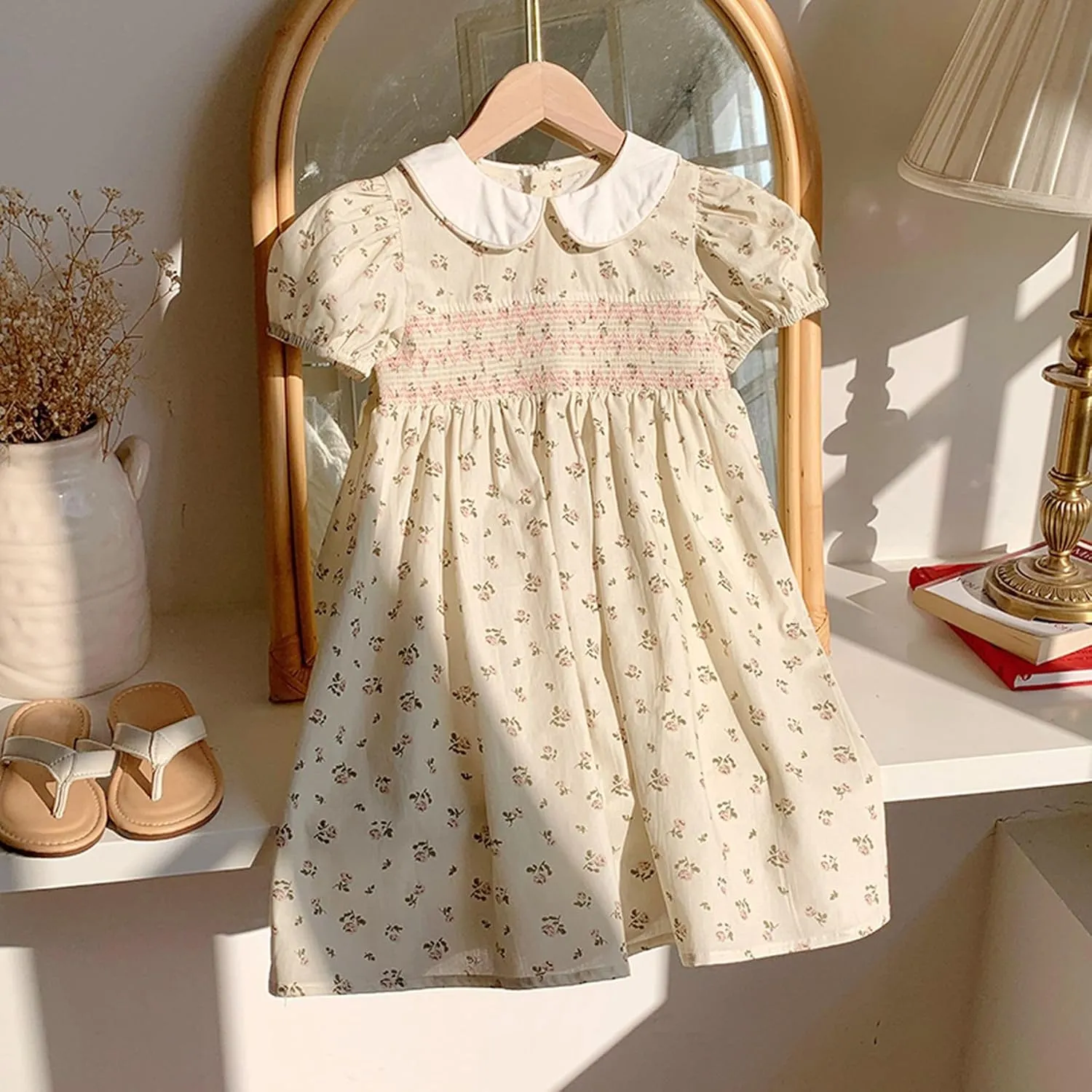 Magic Park 1-7Y Baby Girl Peter Pan Collar Dress Toddler Summer Dresses Kid A-line Skirt Girls Holidays Outfits