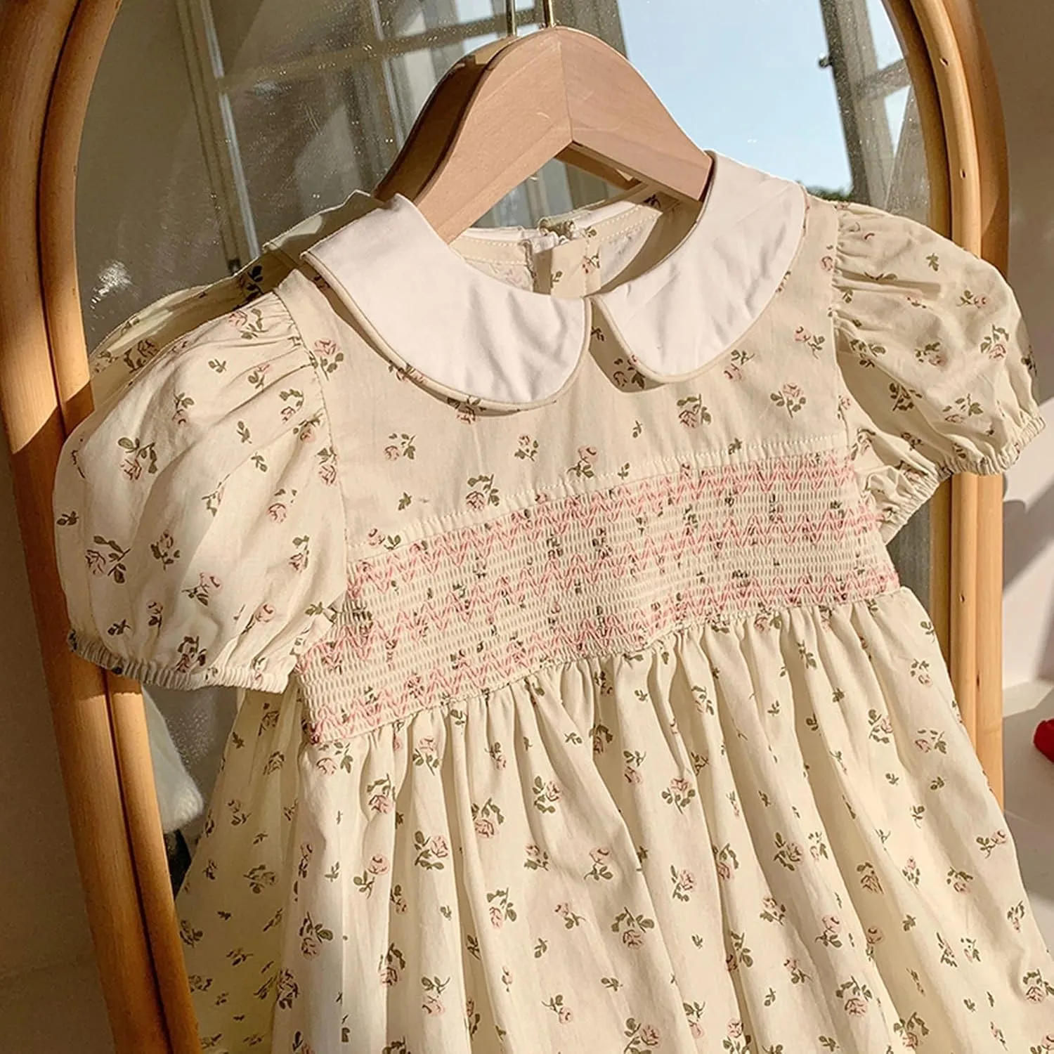 Magic Park 1-7Y Baby Girl Peter Pan Collar Dress Toddler Summer Dresses Kid A-line Skirt Girls Holidays Outfits