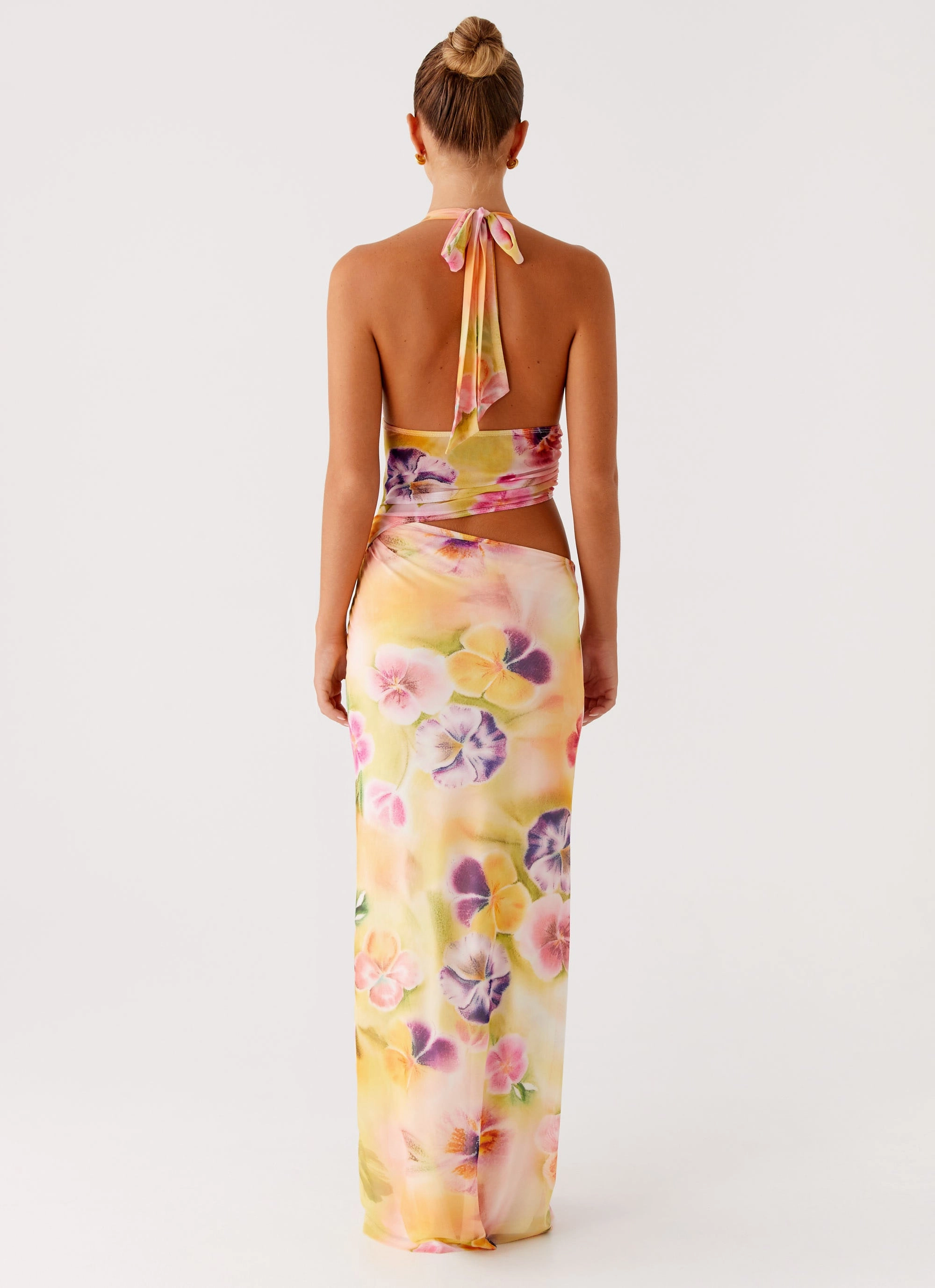 Main Act Halter Maxi Dress - Sunburst Floral