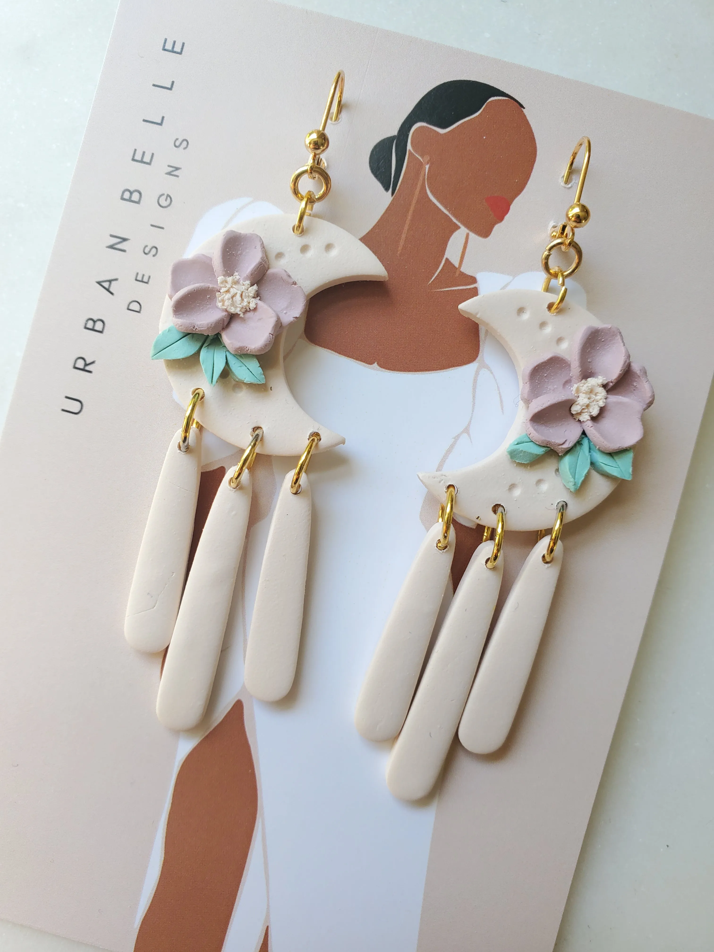 MAISIE Floral Moon Statement Earrings