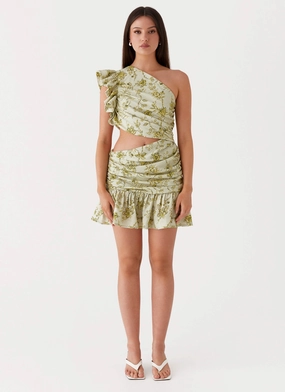 Maisie Linen Mini Dress - Sage Floral Maisie Linen Mini Dress - Sage Floral