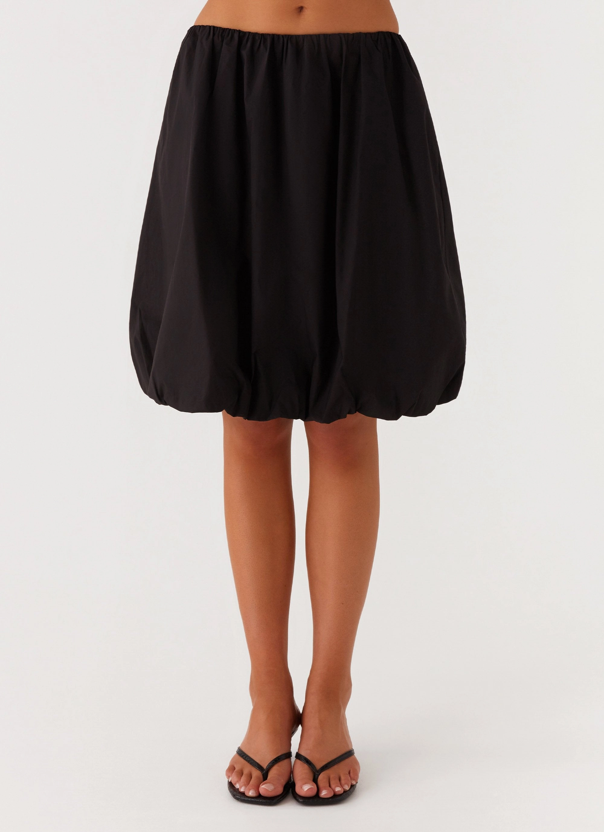Make Way Bubble Midi Skirt - Black