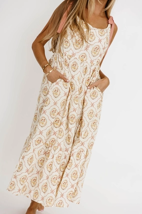 Mandi Floral Basque Maxi Dress in English Rose Mandi Floral Basque Maxi Dress in English Rose