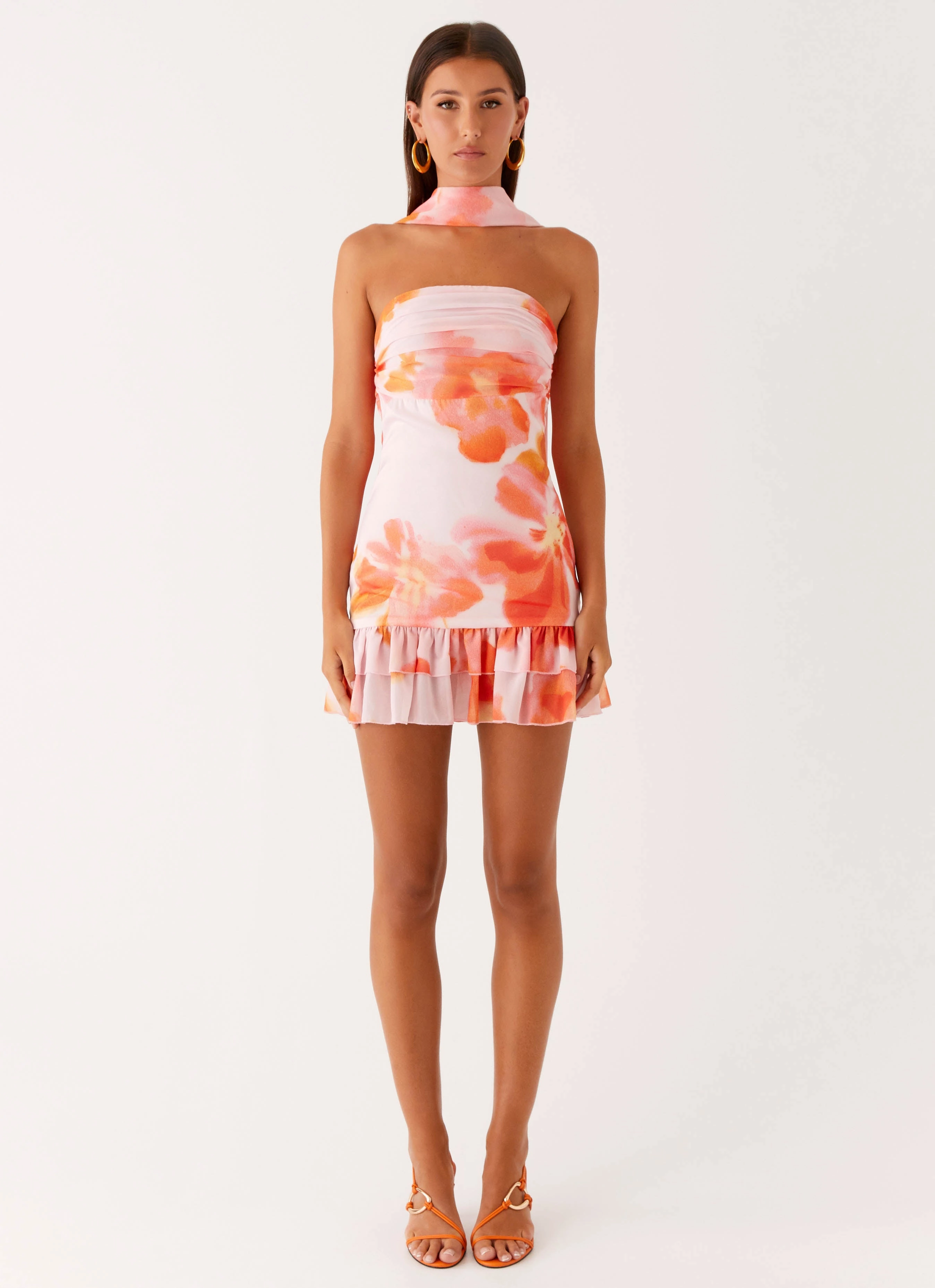Manon Scarf Mini Dress - Blushing Blossom