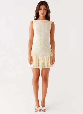 Manuka Ruffle Mini Dress - Yellow Manuka Ruffle Mini Dress - Yellow