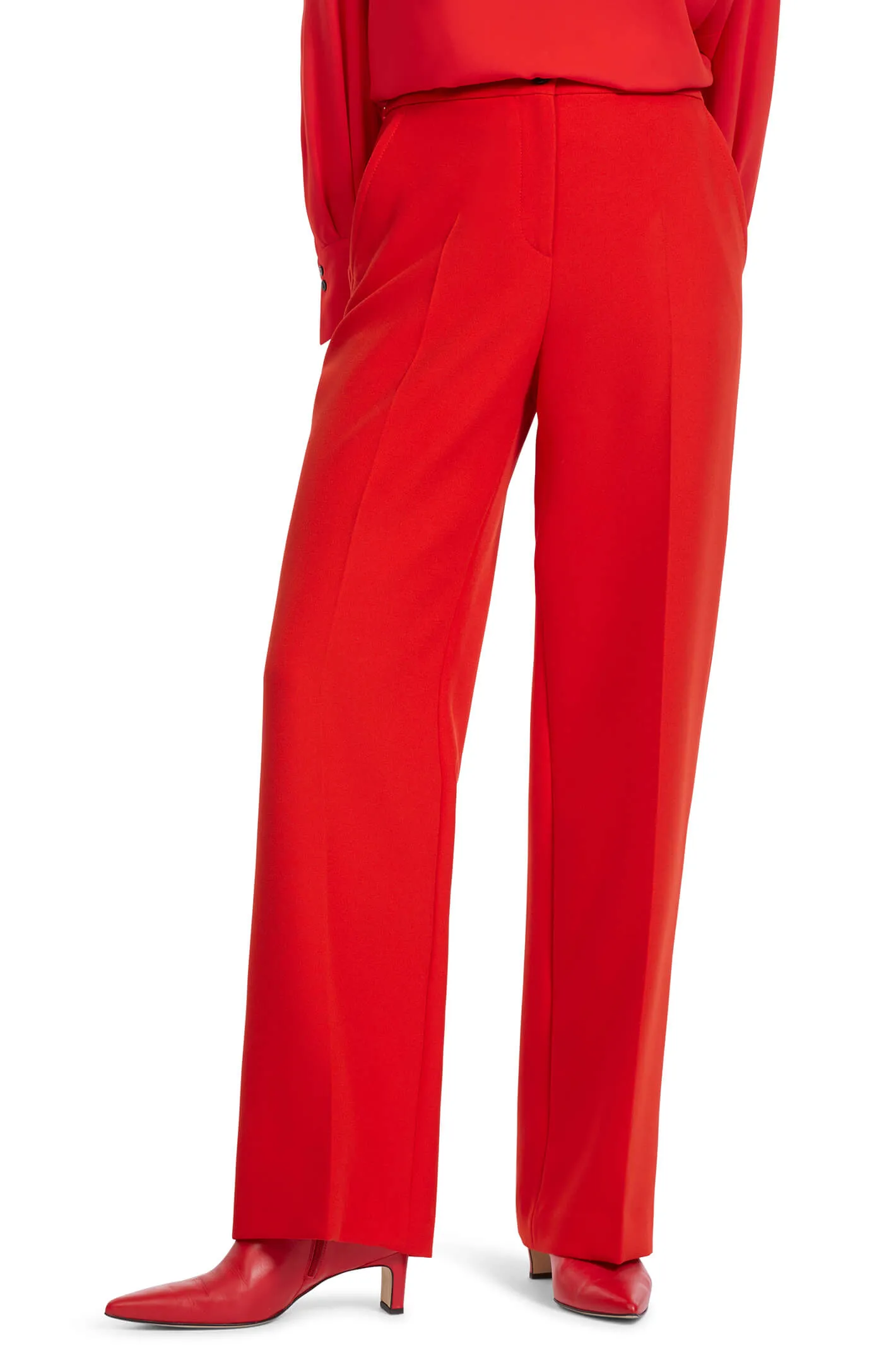 Marc Cain VC 81.52 W10 Red Wide Leg Trousers