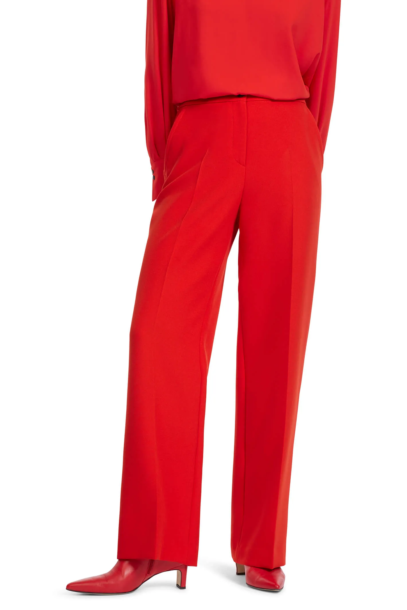 Marc Cain VC 81.52 W10 Red Wide Leg Trousers