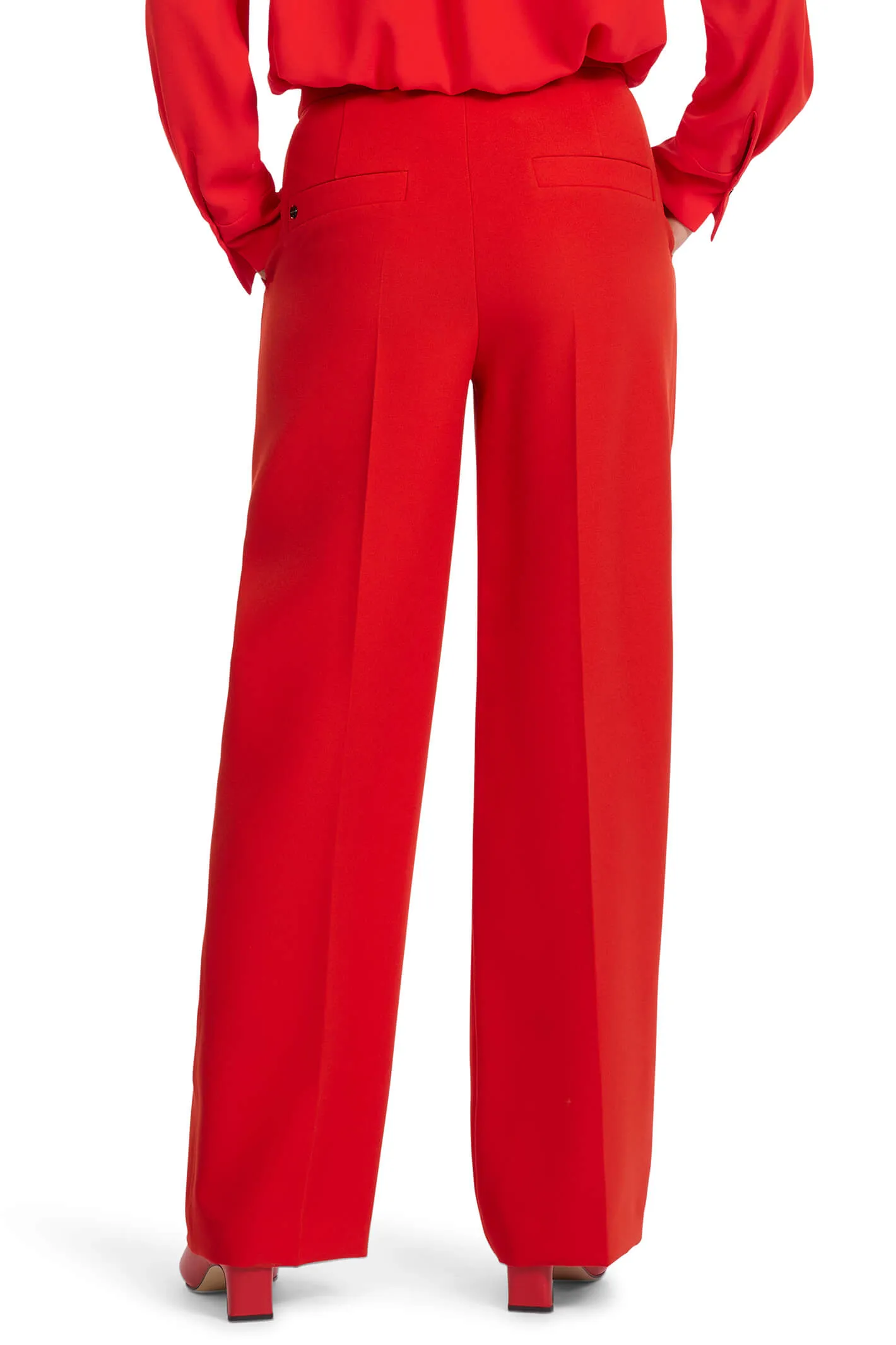 Marc Cain VC 81.52 W10 Red Wide Leg Trousers