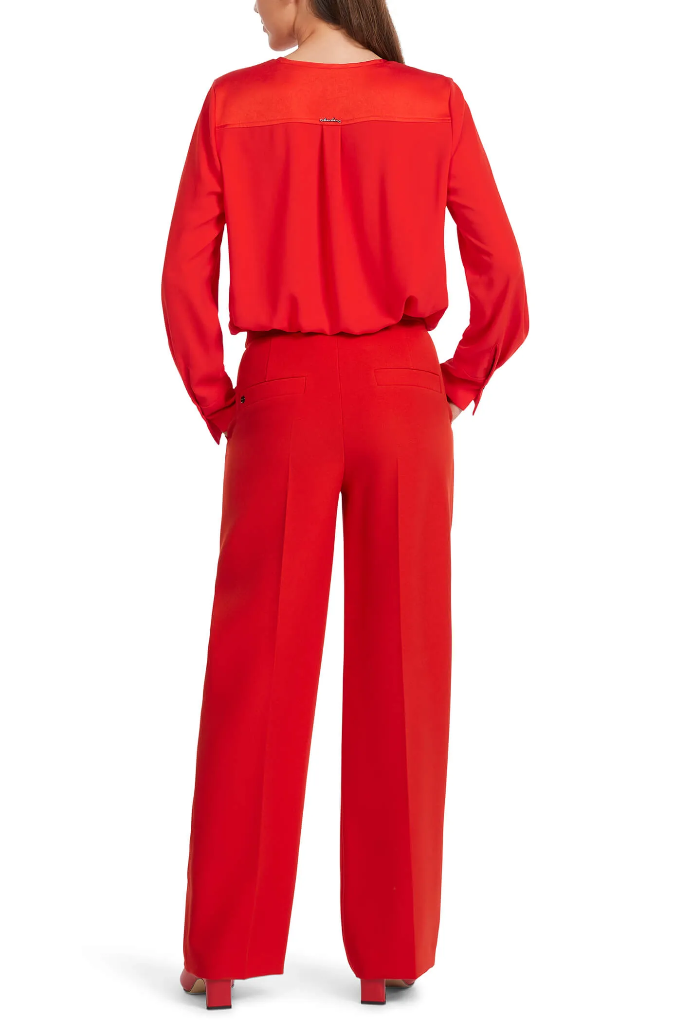 Marc Cain VC 81.52 W10 Red Wide Leg Trousers