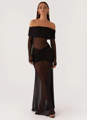 Maren Off Shoulder Maxi Dress - Black Maren Off Shoulder Maxi Dress - Black