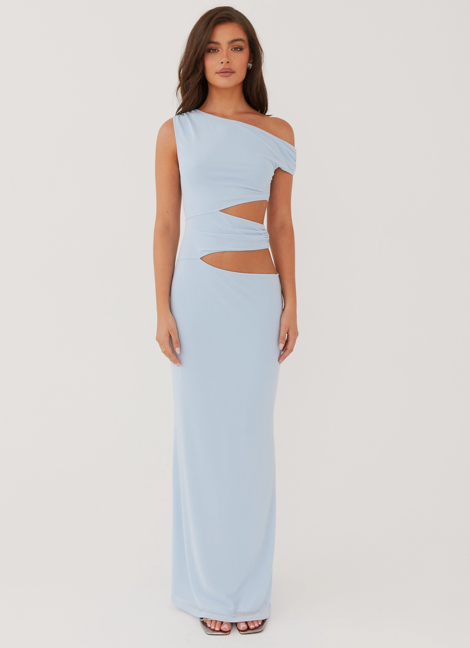 Margot One Shoulder Maxi Dress - Sky Blue