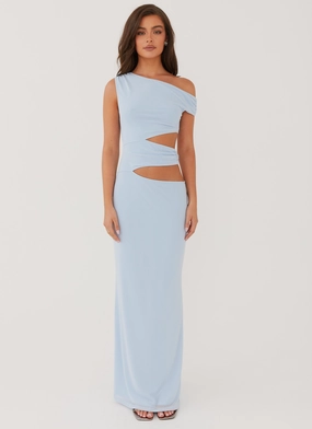 Margot One Shoulder Maxi Dress - Sky Blue Margot One Shoulder Maxi Dress - Sky Blue