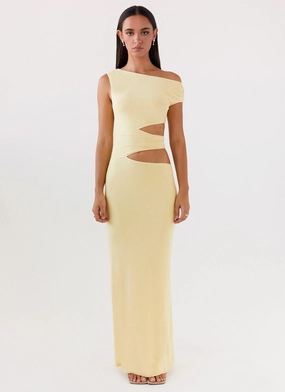 Margot One Shoulder Maxi Dress - Yellow Margot One Shoulder Maxi Dress - Yellow