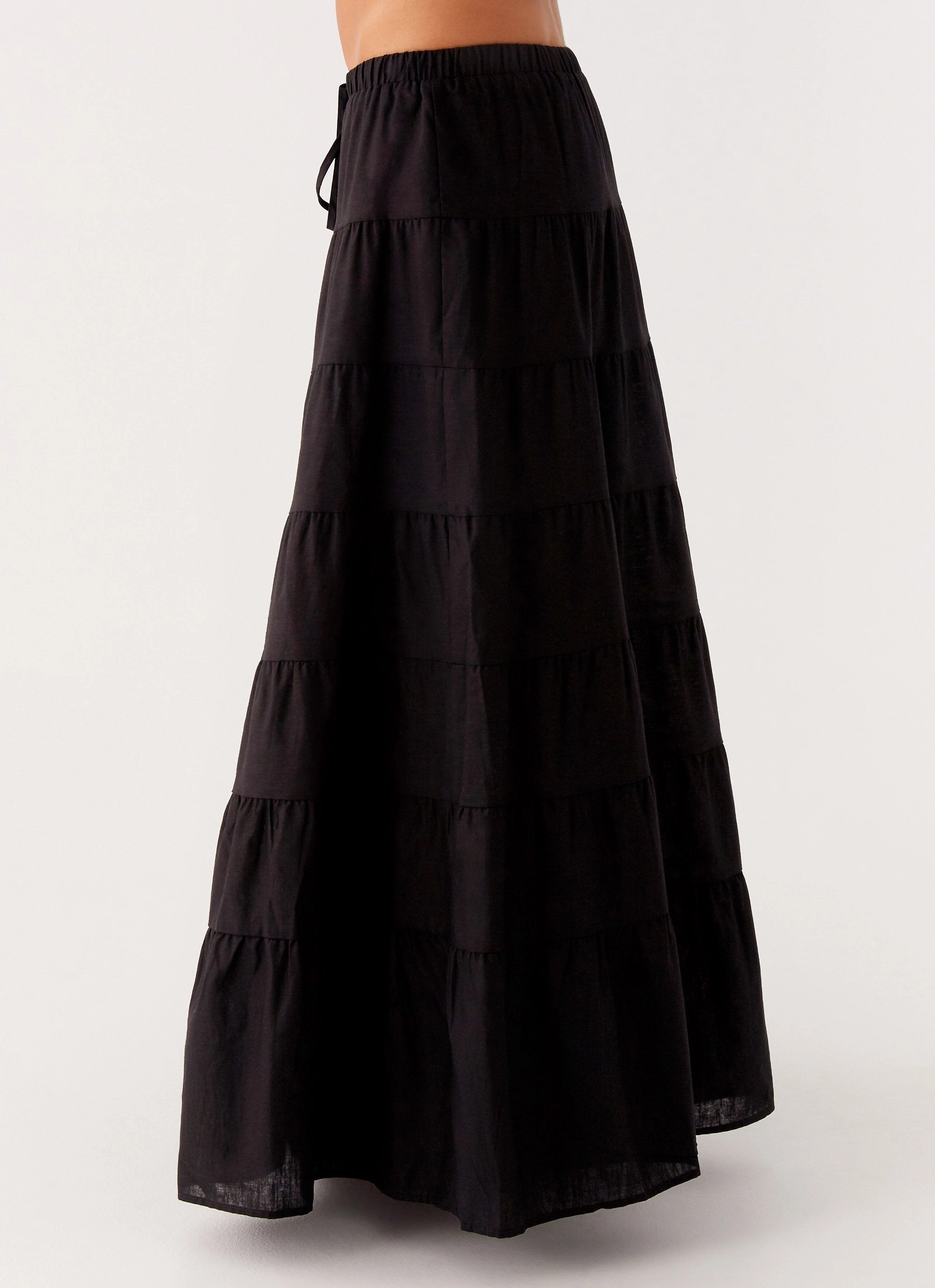 Mariella Linen Maxi Skirt - Black
