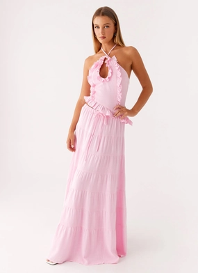 Mariella Linen Maxi Skirt - Pink Mariella Linen Maxi Skirt - Pink